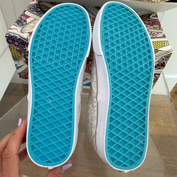 Takashi Murakami X Vans Classic Slip On Flower Silver - Picture 6 of 10